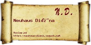 Neuhaus Diána névjegykártya